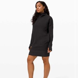 Lululemon Call for Cozy Dress in Dark Grey long sleeve mini dress size 6